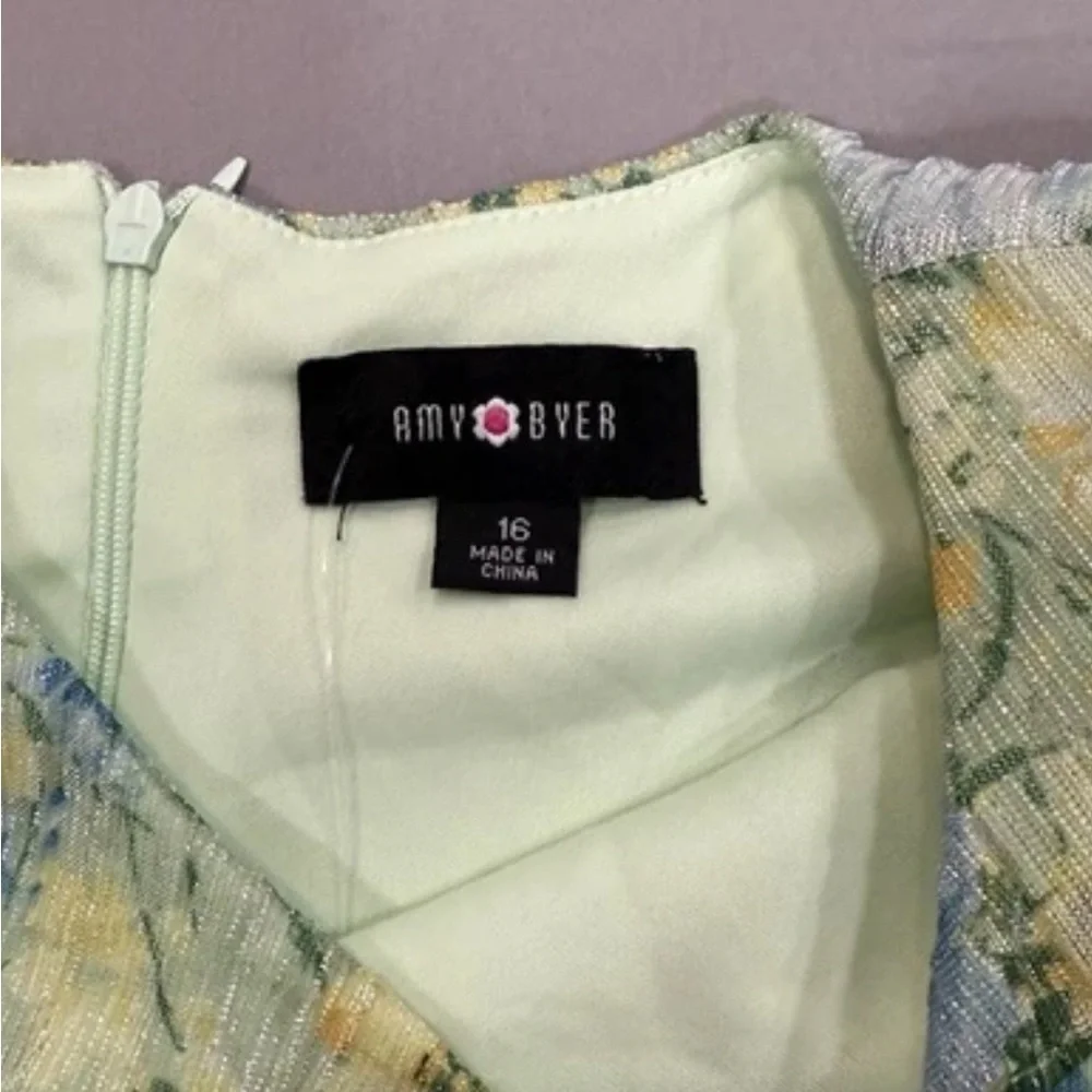New Floral Flowy Green Handkerchief Dress Girls Size‎ 16 Easter Large Spring